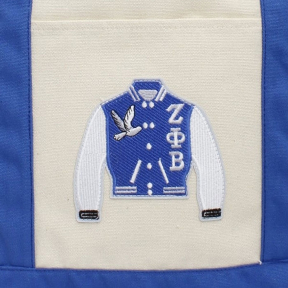 ZPB Sorority LARGE Canvas Tote Bag Reusable Merch - Picture 4 of 5